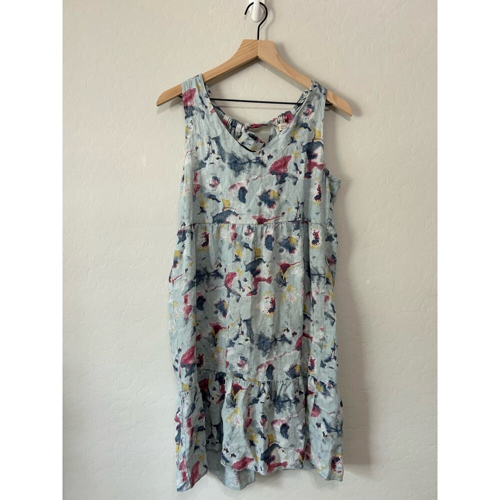 Linen Artsy Printed Halter Dress Size S Made in Italy Bellambra